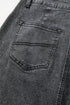 'Mobi' Raw Hem Midi Denim Skirt with Pockets - Celes Fashion